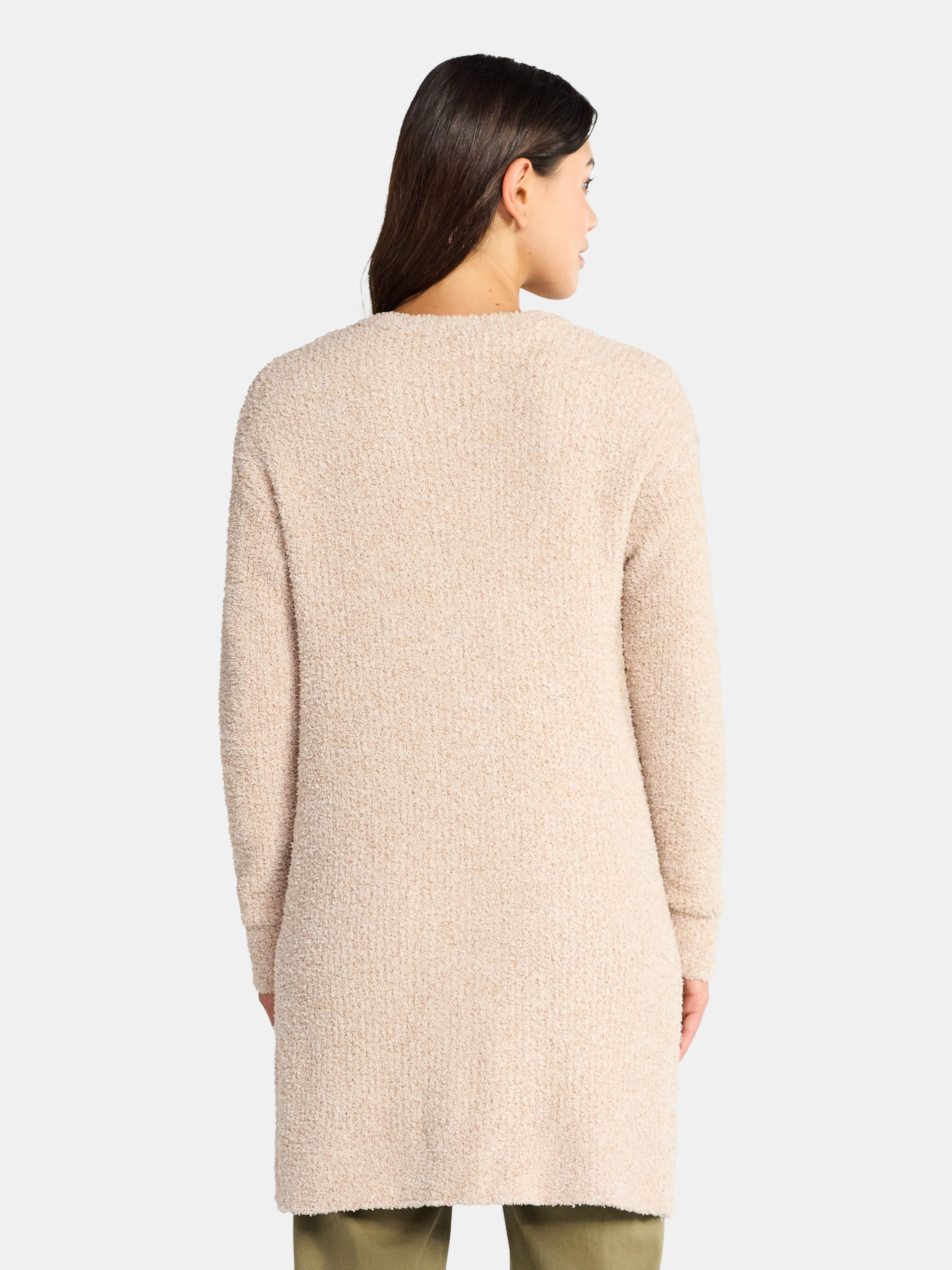 Time and Tru Women’s and Women’s Plus Super Soft Longline Cardigan Sweater, Lightweight, Size XS-4X