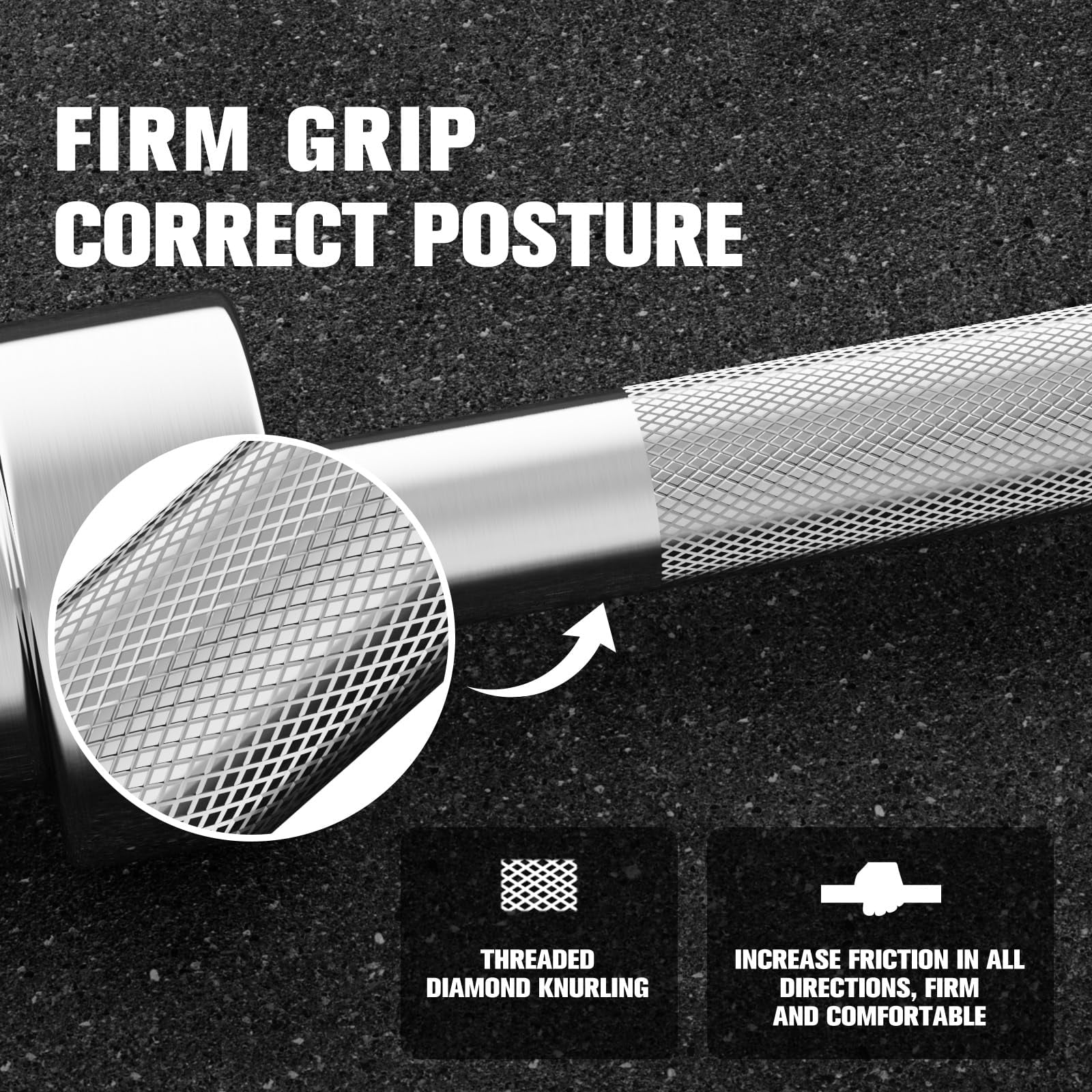 RitFit 6 Ft. Olympic Barbell Bar, General Purpose Weight Bar Suitable for Olympic Lifts and Power Lifts