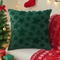 thumbnail image 1 of Christmas Star Throw Pillow Cover | Faux Plush Embroidered Christmas Tree Design | Decorative Cushion Cover | Invisible Zipper | 17.7x17.7in | 1 Pack | Multi Colors, 1 of 6
