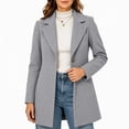 thumbnail image 2 of JOANKDMI Winter Wool Blend Pea Coat for Women Elegant Notched Lapel Single Breasted Mid-Length Trench Coat Casual Fall Office Dressy Outerwear Overcoat with Pockets, 2 of 7