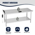 thumbnail image 6 of Kleensteel NSF 30x72 Stainless Steel Workbench with Adjustable Undershelf, Heavy-Duty Commercial Prep Table, 6 of 12