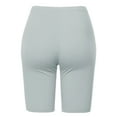 thumbnail image 3 of A2Y Women's Basic Solid Premium Cotton Mid Thigh High Rise Biker Bermuda Shorts Light Grey 1XL, 3 of 5
