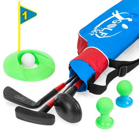 Best Choice Products 13-Piece Kids Indoor Outdoor Golf Set w/ 3 Clubs, 3 Balls, Tees, Hole, and Carrying Bag - (Best Womens Beginner Golf Clubs)