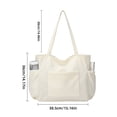 thumbnail image 4 of Corduroy Tote Bag for Women,Large Capacity Cute Tote Bags With 6 Pockets,Crossbody Shoulder Handbag for Work Travel Gym, 4 of 6
