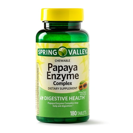 Spring Valley Papaya Enzyme Complex Tablets, 180 Ct