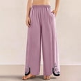thumbnail image 3 of HomeGardon Summer Clearance! Womens Linen Pants,Fashionable and Casual Side Pleated Cotton and Linen Pants Cotton and Linen Loose Pants,S-XXL, 3 of 7