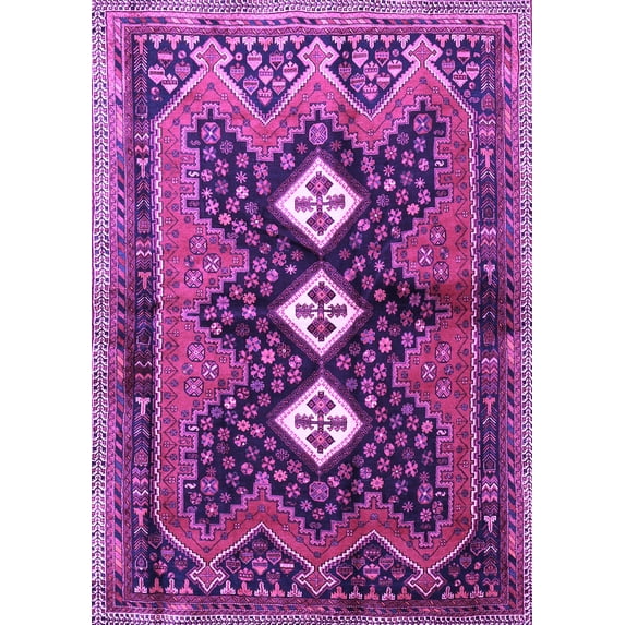 Ahgly Company Indoor Rectangle Persian Purple Traditional Area Rugs, 8' x 12'