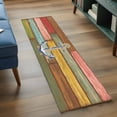 thumbnail image 3 of Nautical Anchor 2'x6' Runner Rugs for Hallway Kitchen Bedside Non Slip Washable, Country Vintage Colorful Wooden Plank Entryway Rug Runners with Rubber Backing, Long Carpet Runner for Laundry Room, 3 of 8