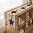 thumbnail image 6 of Table Runners 108 Inches Long Dress Scarves, Red Texas Star Rustic Farmhouse Coffee/Dining/Kitchen Table Runner for Living Room, Farmhouse Berry Brown Wooden 13x108 Inch, 6 of 9