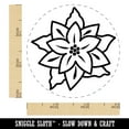 thumbnail image 2 of Pretty Poinsettia Christmas Self-Inking Rubber Stamp Ink Stamper - Sky Blue Ink - Small 3/4 Inch, 2 of 7
