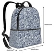 thumbnail image 4 of Lsque Paisley4 Pattern Backpack – School Travel Canvas Daypack with Ergonomic Padded Straps, Multiple Compartments & Leather Handle, 4 of 5