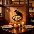 thumbnail image 7 of 2026 Halloween Party Supplies Halloween Witch Welcome Sign Wall Hanging Decor Vintage Flying Witch On Wooden Door Hanger With Pumpkin Star Halloween Front Door, 7 of 7