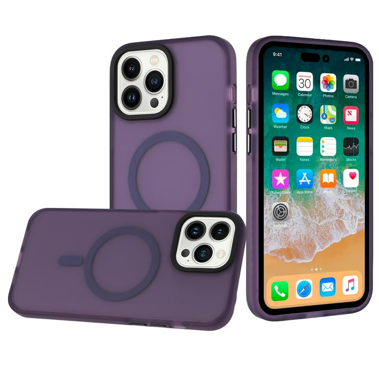 Custodia Magnetica Per IPhone 11 Con Compatibilità MagSafe – Cover Rigida Morbida TPU Con Motivo Cuore E Protezione Fotocamera – Viola Scuro - 5