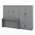 thumbnail image 4 of Runforrrs Queen Murphy Bed Wall Bed with Closet,Gray, 4 of 13