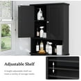 thumbnail image 5 of Sobaniilo Over The Toilet Storage Cabinet, Bathroom Storage Organizer Over Toilet, Space Saver W/Adjustable Shelf & Open Storage Shelf, Black, 5 of 7