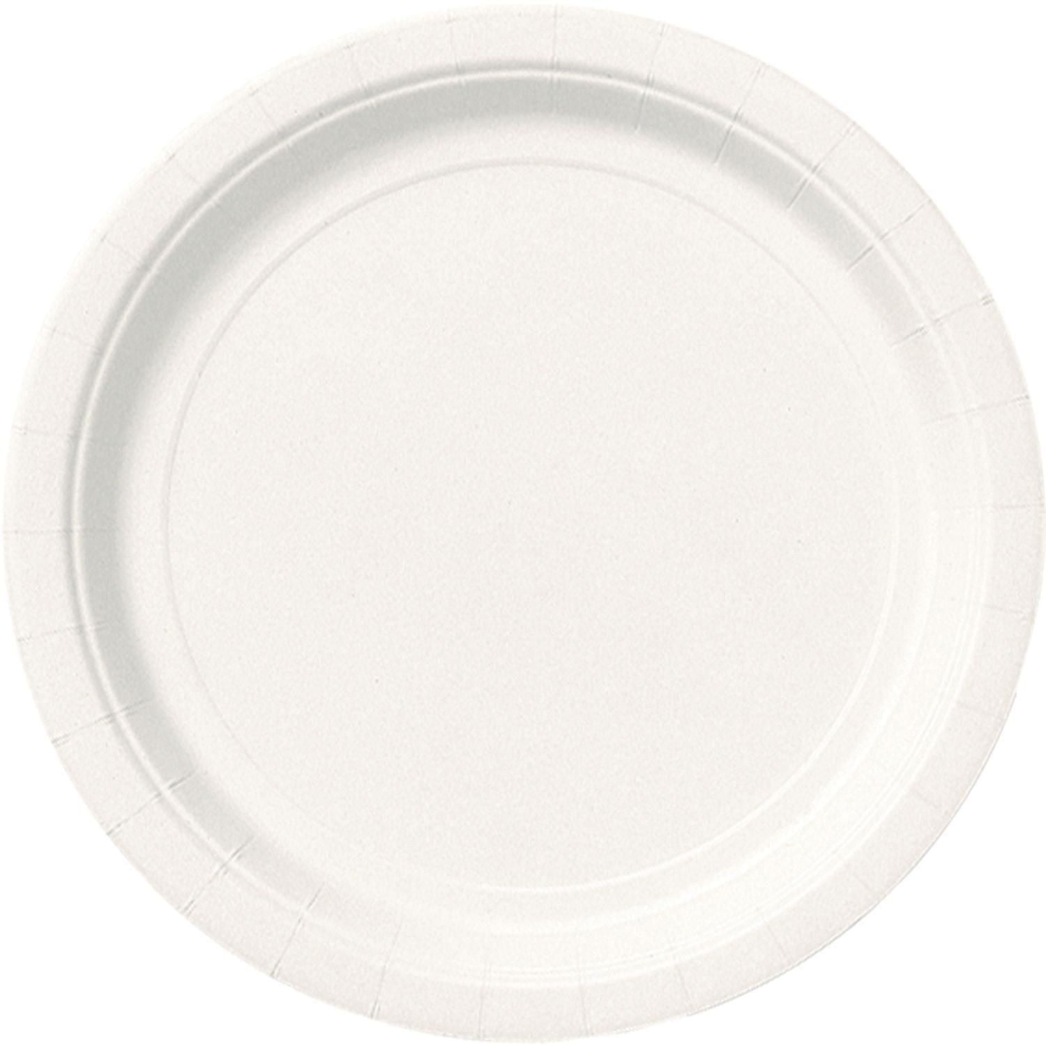 White Round 9" Dinner Plates, 20ct, 8.625" /21.9cm
