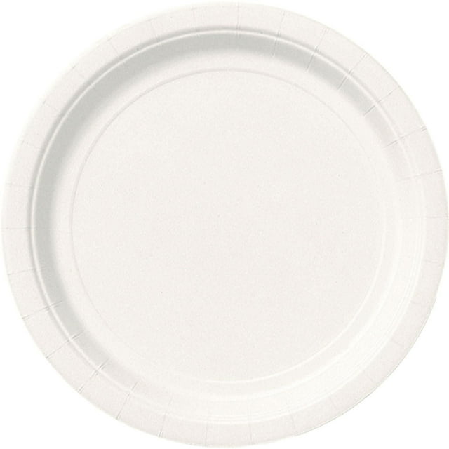 Assiettes plates rondes blanches de 9 po, 20 ct