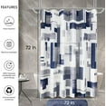 thumbnail image 3 of Shower Curtain Blue Shower Curtain Set for Bathroom Geometric Grey Masculine Shower Curtains Men Decor with Heavy Duty Bathroom Curtain for Hotels Bathtubs, 72x72 inch, Blue, 3 of 5