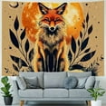 thumbnail image 4 of Creowell  Fox Rabbit Tapestry Moon Phase Tapestry Animal Plant Tapestries Aesthetic Orange Tapestry Trippy Nature Tapestry Wall Hanging for Room  40x60inch, 4 of 6