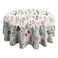 thumbnail image 4 of Pioneer Flower Floral Print Pattern Round Tablecloth 60"x60",Wrinkle Wipeable Table Cloth for Kitchen Dining Room Picnic Patio Party, 4 of 6