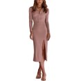 thumbnail image 1 of Txlixc Vestido de mujer, cuello de solapa de color sólido, manga larga, botón, adec Txlixc moda, 1 of 8