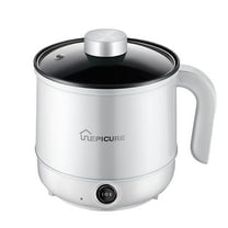 RoamHome 300W Portable Cooker Electric Hot Pot for Home Travel Dormitary, 2 Power Setting, 1.7L Non-Stick Pan for Steaming, Frying, Porridge & Soup, Kitchen Supplies, Ideal Gifts (White, 1PC)