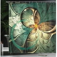 thumbnail image 4 of Ambesonne Fractal Shower Curtain, Surreal Flowers Motif, 69"Wx70"L, Jade Green Orange, 4 of 5