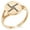 Rose Gold, variant on Stainless Steel Celtic Saint Brigid Cross Minimalist Oval Top Polished Statement Signet Ring
