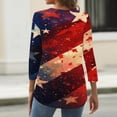 thumbnail image 6 of 4th of July Shirts for Women Plus Size 3/4 Sleeve T Shirts Casual American Flag Print Tops USA 250th Anniversary Celebration Party Pullover Independence Day Patriotic V Neck 1776-2026 Blouses Red 3XL, 6 of 6