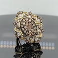 thumbnail image 3 of Lakshya Jewel LLC 14K Yellow Gold Finish Round Cut Brown & White CZ Cluster Ring, 3 of 5