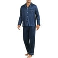 thumbnail image 4 of INSPIRE CHIC Satin Pajamas Set for Men's 2 Pieces Homewear Long Sleeve Nightshirt Casual Loungwear, 4 of 6