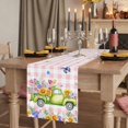 thumbnail image 2 of Table Runners 72 Inches Long Dress Scarves, Watercolor Floral Truck Farmhouse Kitchen/Dining Table Runner, Coffee Tablerunners, Spring Garden Butterflies Pink Plaid 14x72 Inch, 2 of 9