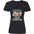 thumbnail image 3 of Inktastic Promoted to Great Grandma with Flowers Women's V-Neck T-Shirt, 3 of 5