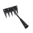 thumbnail image 1 of Rastrillo de jardín, rastrillo de deshierbe, azada de acero resistente, extractor de malezas para paisajismo, para arar, cavar y cultivar verduras en 5 dientes, 1 of 9