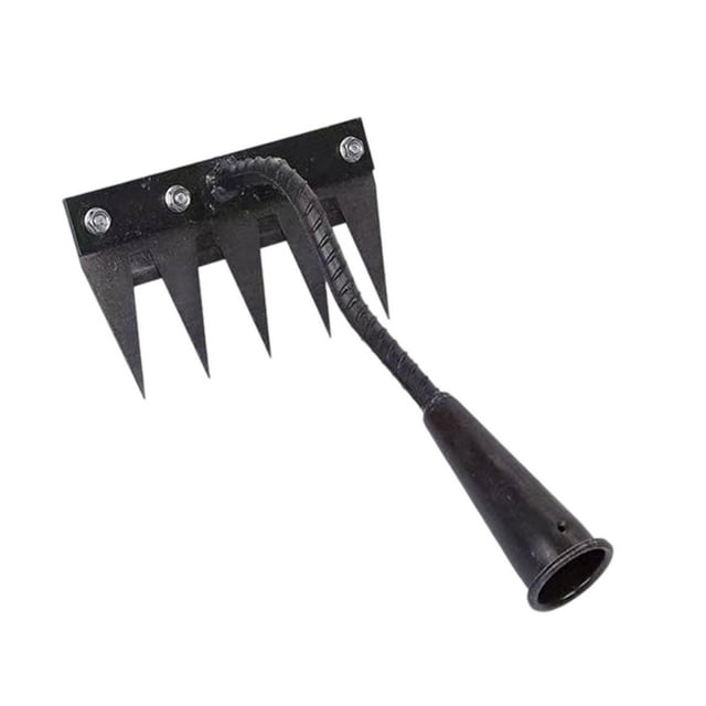 Rastrillo de jardín, rastrillo de deshierbe, azada de acero resistente, extractor de malezas para paisajismo, para arar, cavar y cultivar verduras en 5 dientes