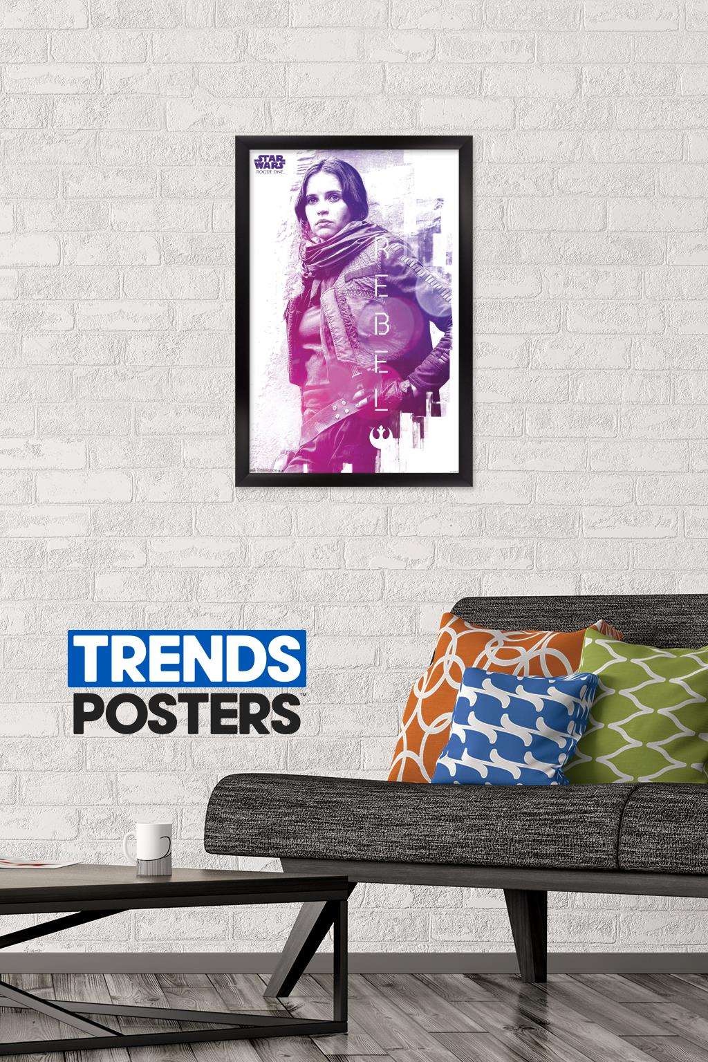 Star Wars: Rogue One - Rebel Wall Poster, 14.725" x 22.375", Framed