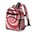 thumbnail image 2 of Red White Tie Dye Spiral Pattern Backpack for School,Cute School Bag,Schoolbag with Adjustable Shoulder Straps & Padded Back,15.25"x11.5"x5.25", 2 of 5