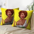 thumbnail image 4 of LALILO Throw Pillow Covers Pop Art Black Woman Art Pop Woman Afro Black Cushion Cover 18" x 18", 2 Pack, 4 of 6