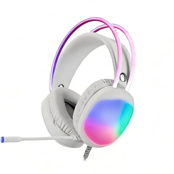 Marvo RGB Wired Gaming Headset, USB & 3.5mm Dual Plug, PU Ear Cushions, Omnidirectional Microphone For Gaming, Office And Daily Use