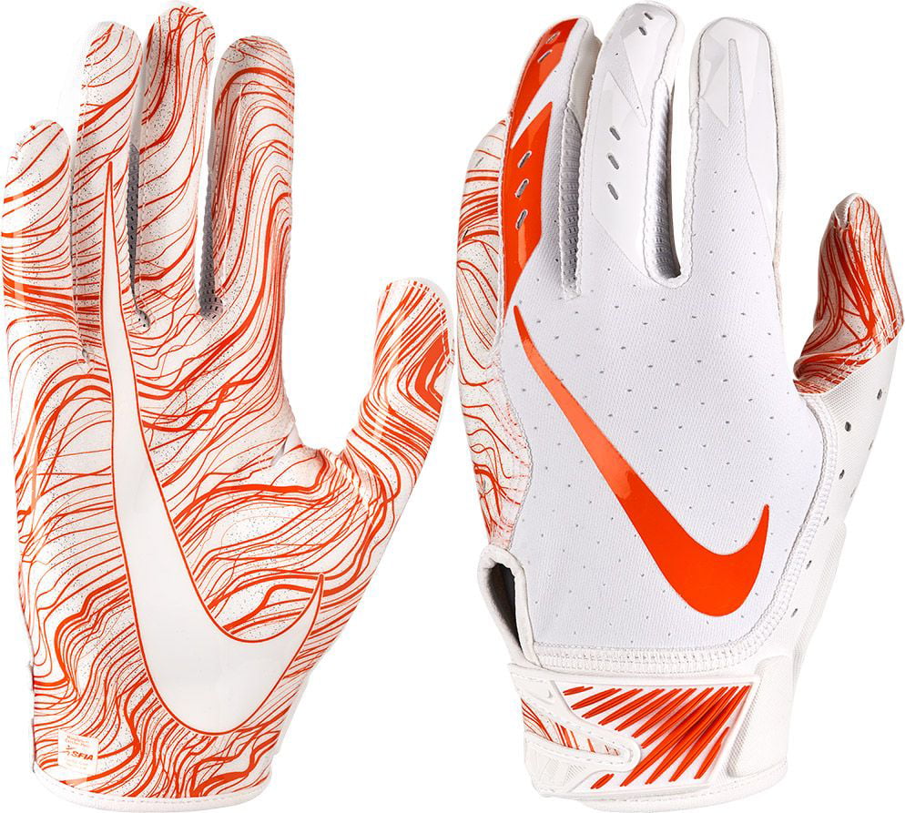 Nike Adult Vapor Jet 5.0 Receiver Gloves, White/Chrome, Large 