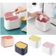 thumbnail image 5 of Cubo de basura de escritorio de plástico con tapa Cubo de basura de doble capa Cubo de basura pequeño para exteriores Dormitorio Cocina Almacenamiento y organización del hogar Blanco amarillo Bewildely HA011433-03, 5 of 6