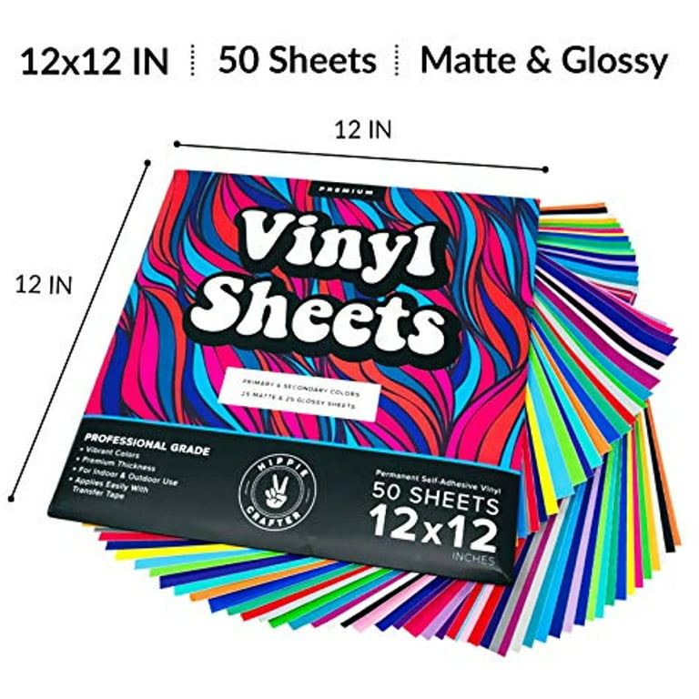 12*12/Sheet--Adhesive Vinyl Assorted Colors Sheets Bundle
