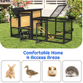 thumbnail image 5 of TIMHAKA 80'' Weatherproof Wooden Outdoor Chicken Coop with Weels and Nesting Box, Fits 2-4 Chickens, Removable Tray, 5 of 6