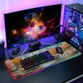 thumbnail image 6 of Large RGB Gaming Mouse Pad Led Glowing Mousepad Non-Slip Rubber Base 13 Light Modes 31.5x11.8 Bridge on Forests, 6 of 6