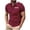 hgg267-Wine, variant on Yaoyar Mens Short Sleeves Zipper Shirts Casual Loose Tshirts Stand Collar V Neck Tops Polo Plain Cotton Tees with Pocket