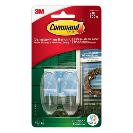 

12 Packs: 2 ct. (24 total) Command™ Medium Clear Window Hooks