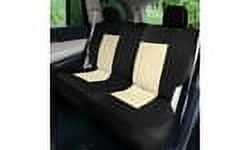 FH Group Ultra Modern Quilted Leatherette Car Seat Covers, Universal Fit Beige Full Set with Air Freshener