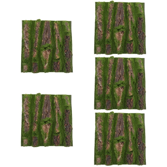 unbranded 5pcs Reptile Cork Terrarium Background Artificial Moss and Bark Gecko Tank Backdrop Wall Decor Habitat Decoration for Lizard Tortoise 30* 30cm