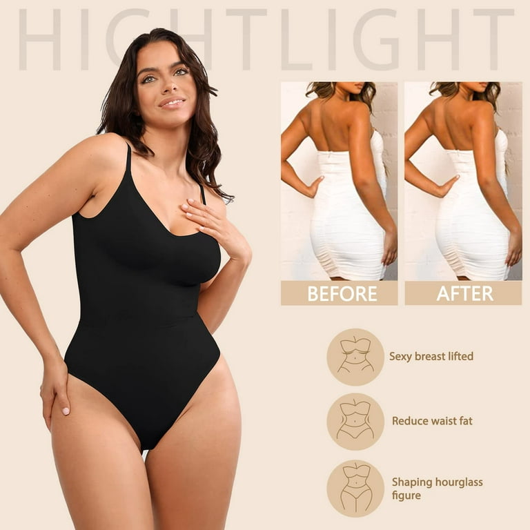 Lilvigor Bodysuit Shapewear for Women Tummy Control Thong Low Back Body  Shaper Faja Seamless Full Body Shapewear 