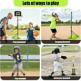 thumbnail image 2 of 4 in 1 Kids Basketball Hoop and Tball Set for kids 3-5, Adjustable Height Toddler Basketball Hoop, Hanging Tee Baseball with Automatic Pitching Toddler Birthday Gift Outdoor Toys for 3-12 Years Old, 2 of 6